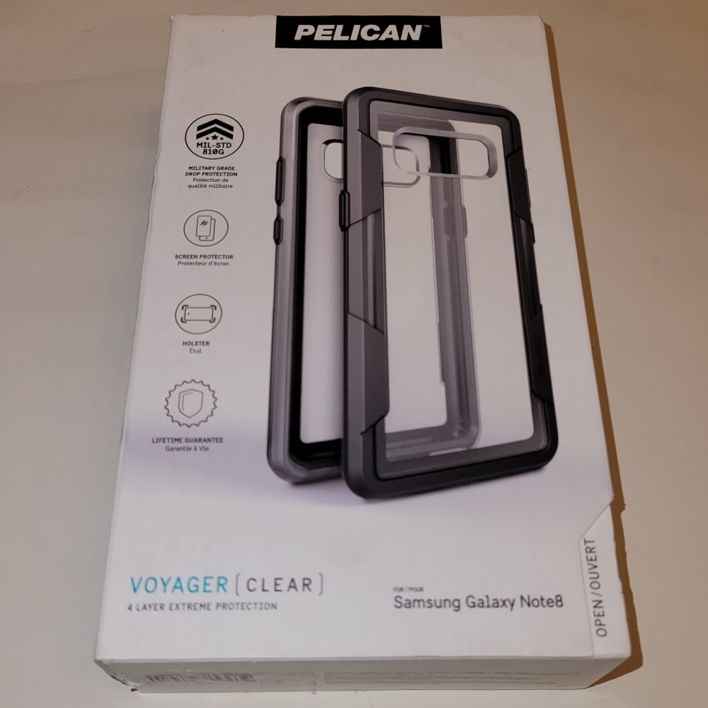 PELICAN - Voyager Case & Holster for Samsung Galaxy Note8 - Gray/Clear - NEW